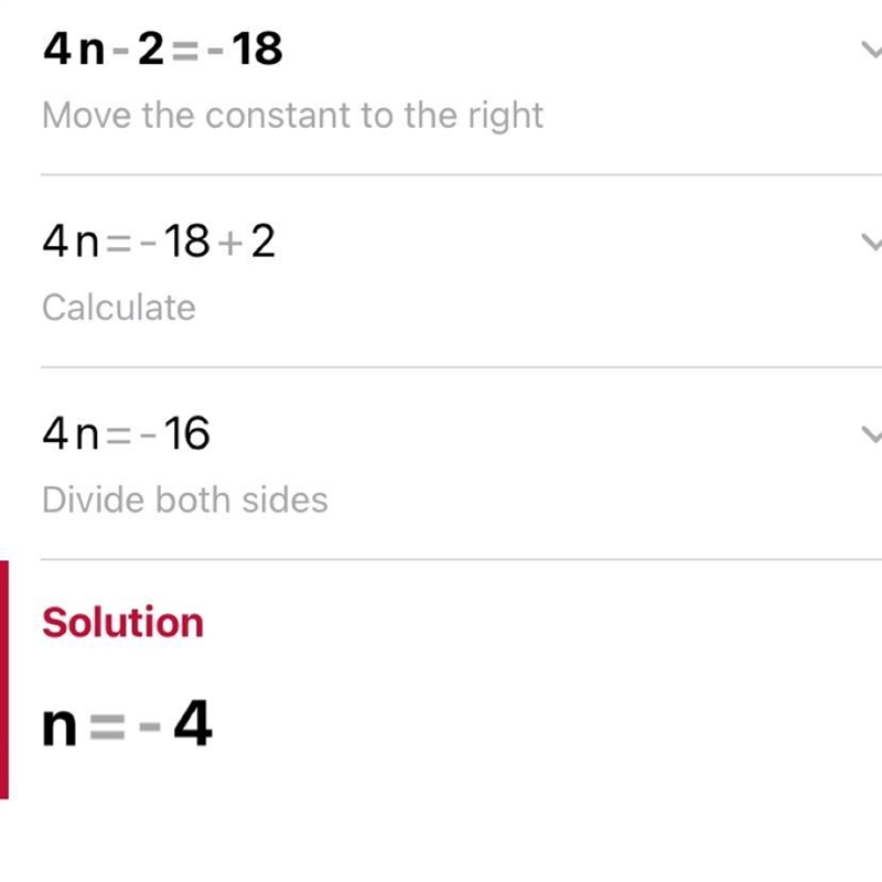 Cuanto es 4n - 2 =-18-example-1