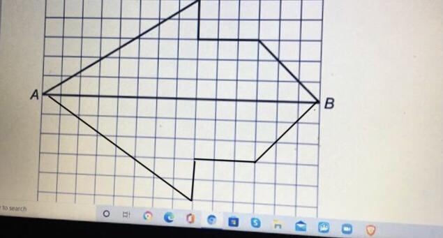 Complete the shape below so that AB is a line of symmetry-example-1