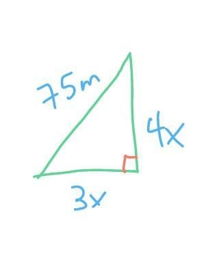 HELP FAST PLS a right triangle has the legs length 3x meters and 4x meters and a hypotenuse-example-1