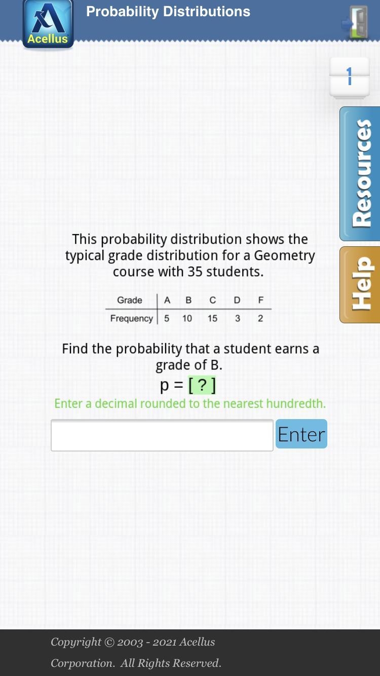 This probability distribution shows the typical grade distribution for a Geometry-example-1