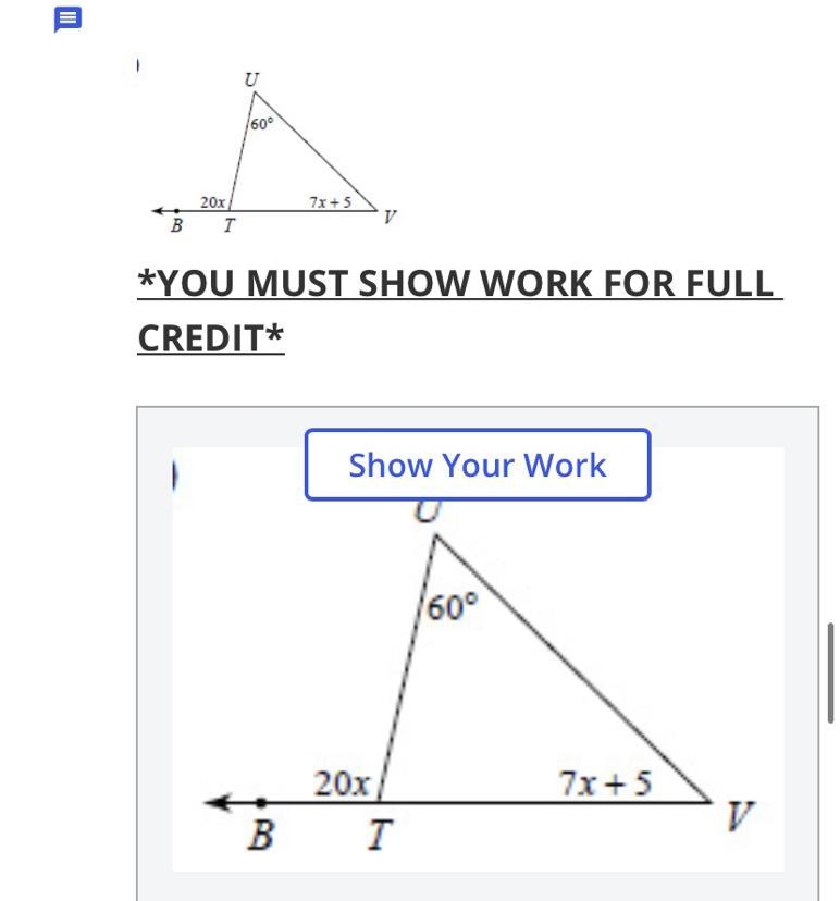 Determine the value of angle V in the picture below. Please help-example-1