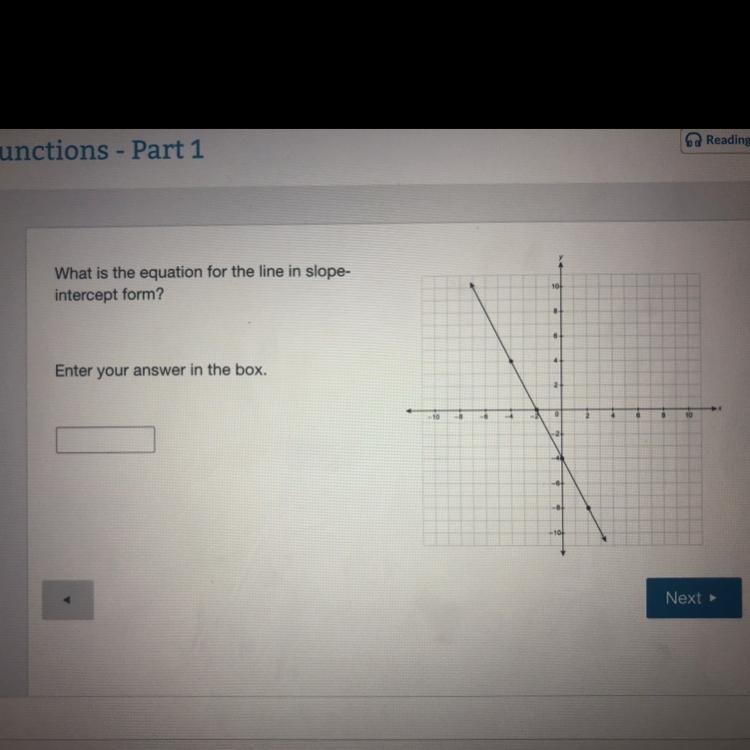 What is the equation for the line in slope- intercept form? 10+ 8+ 6+ Enter your answer-example-1