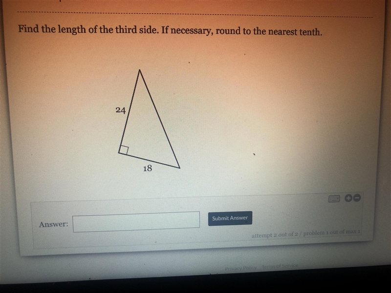 Find the length of the third side.if necessary, round to the nearest tenth 24 18-example-1