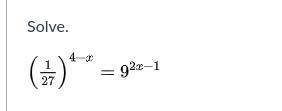 Algebra 1 need help (Solving exponents equations)-example-1