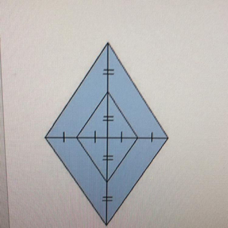 Given a rhombus with a side length of 8m. There is another rhombus inside. Calculate-example-1