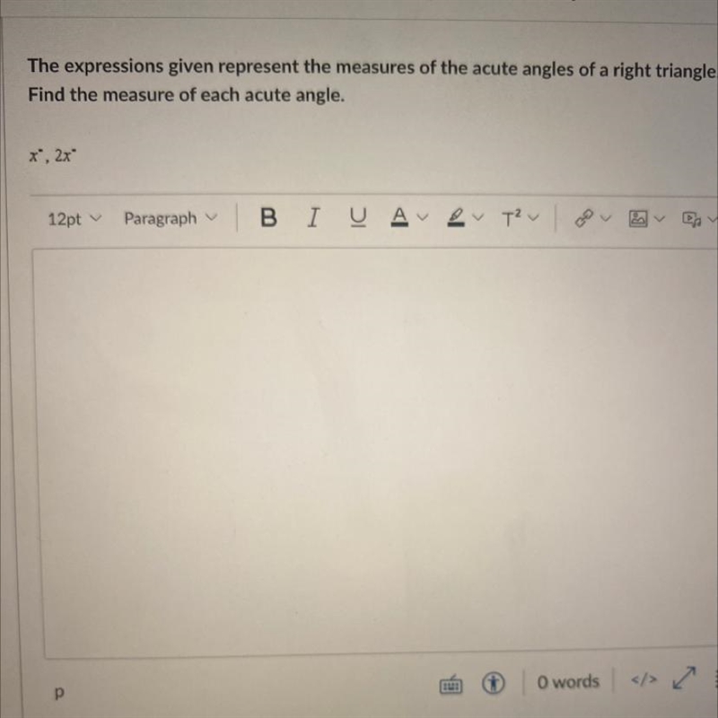 The expressions given represent the measures of the acute angles of a right triangle-example-1