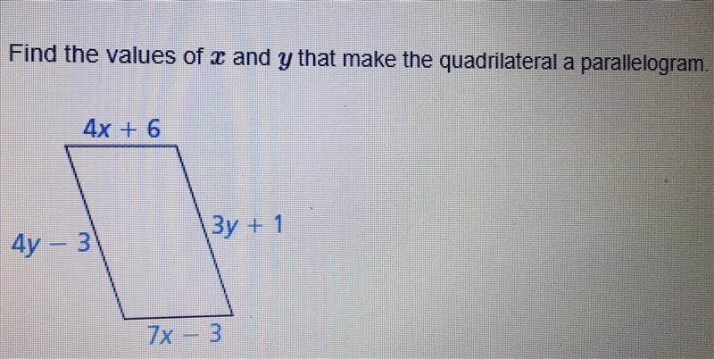 PLEASE FIND WHAT X AND Y EQUALS!!!!!-example-1