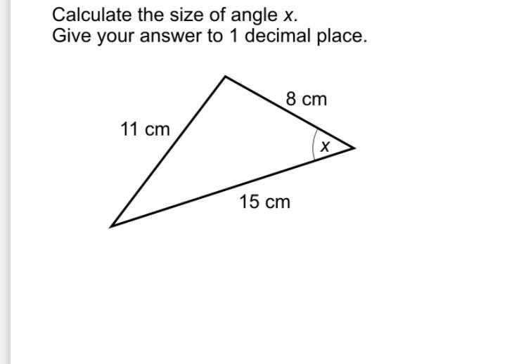 Calculate the size of angle x. Give your answer to 1 decimal place-example-1