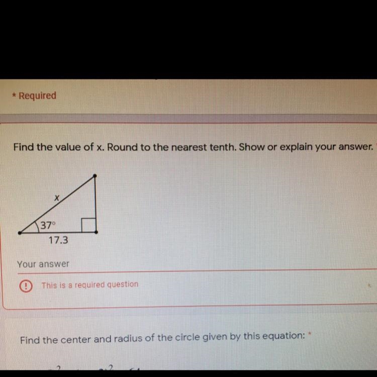 find the value of X. Round to the nearest tenth. Show or explain your answer.Please-example-1