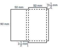 A chocolate bar measures 50 mm wide, 90 mm long, and 3 and 1 over 2 mm high. Will-example-1