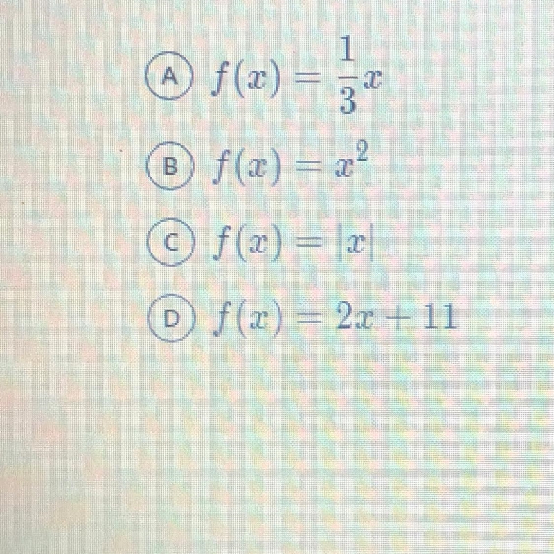 Which equation represents a linear function that is proportional?-example-1