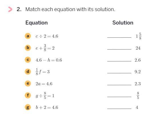 Match each equation with its solution...I dont get this-example-1