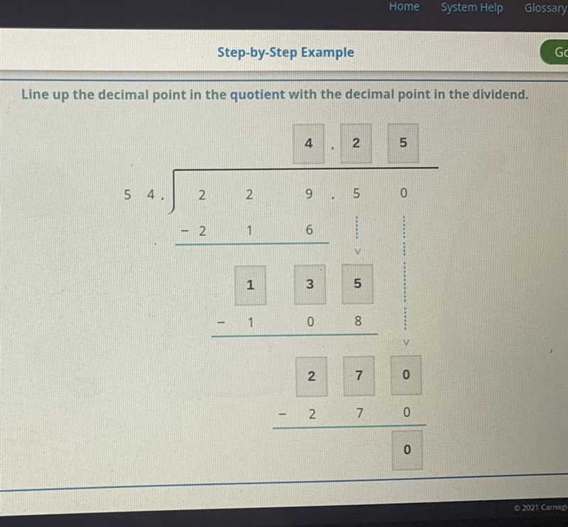 Plz help // Algebra 1 // - Next, multiply the dividend by ten to match the change-example-1