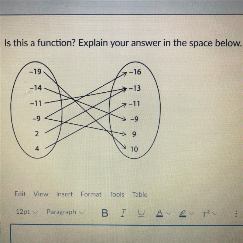 Is this a function? Explain your answer in the space below.-example-1