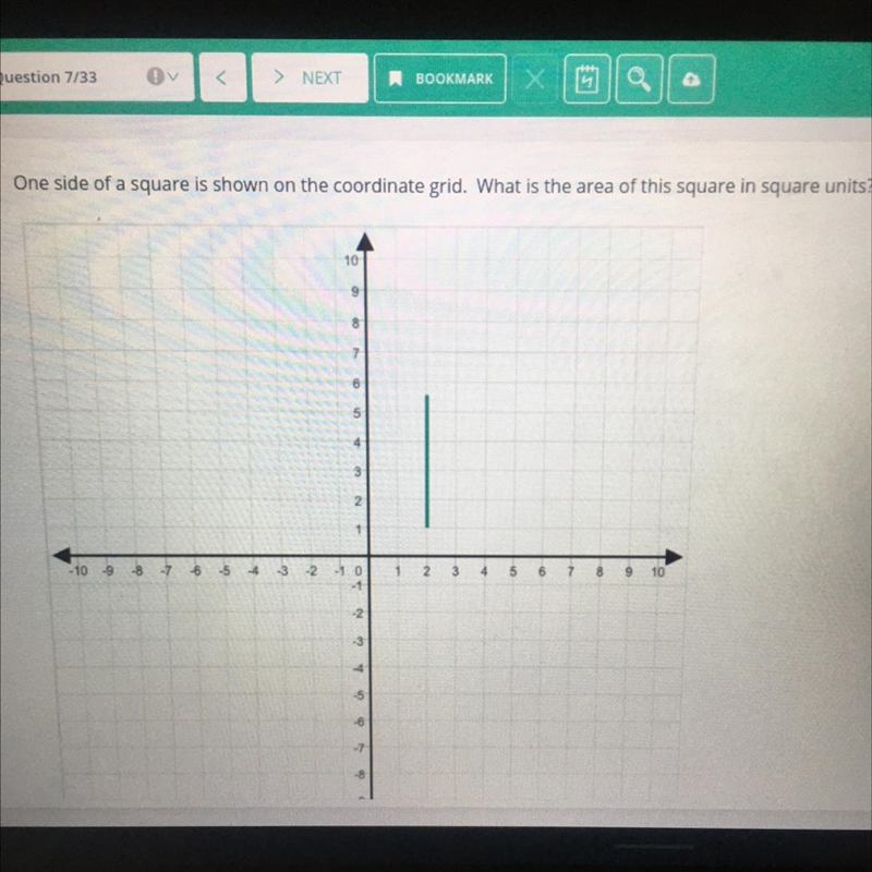 One side of a square is shown on the coordinate grid. What is the area of this square-example-1