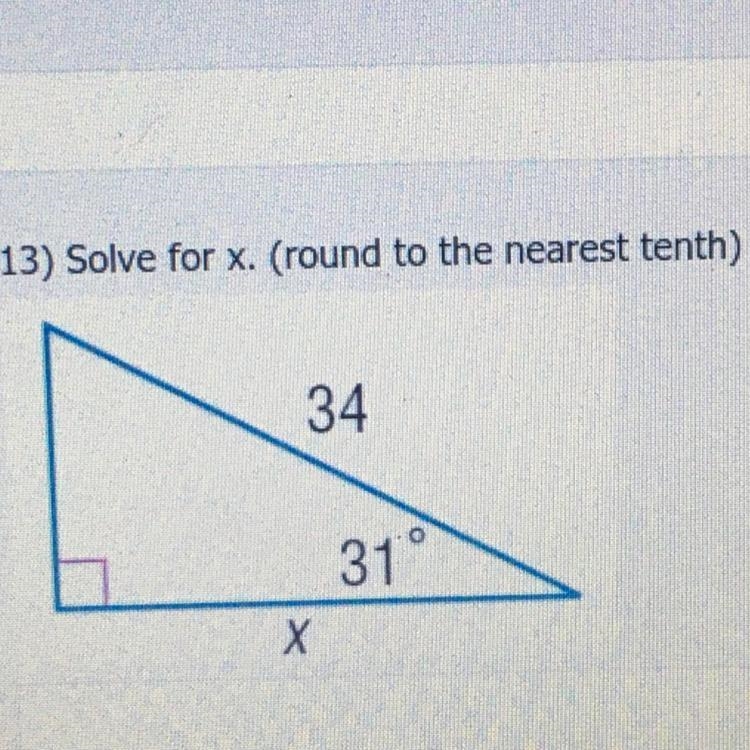 Solve for x. (round to the nearest tenth)-example-1