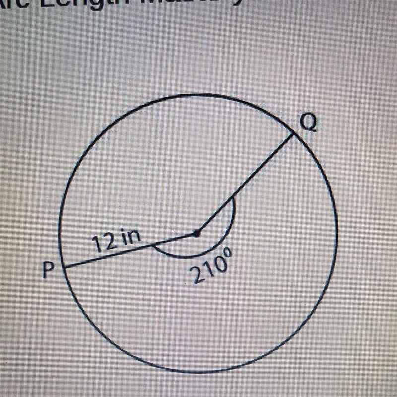 What is the arc length of PQ?-example-1