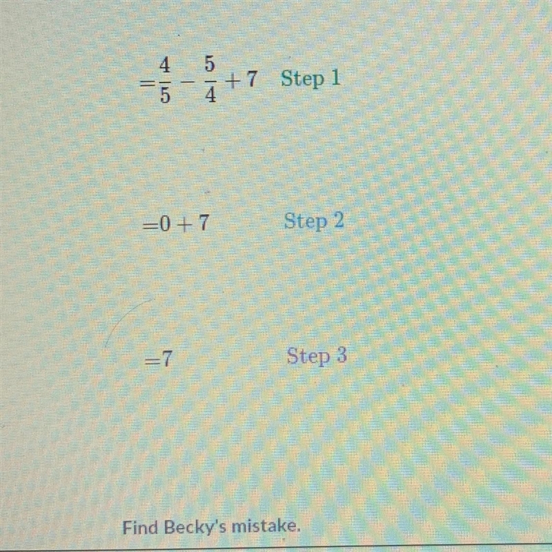 Find becky's mistake Choose 1-example-1