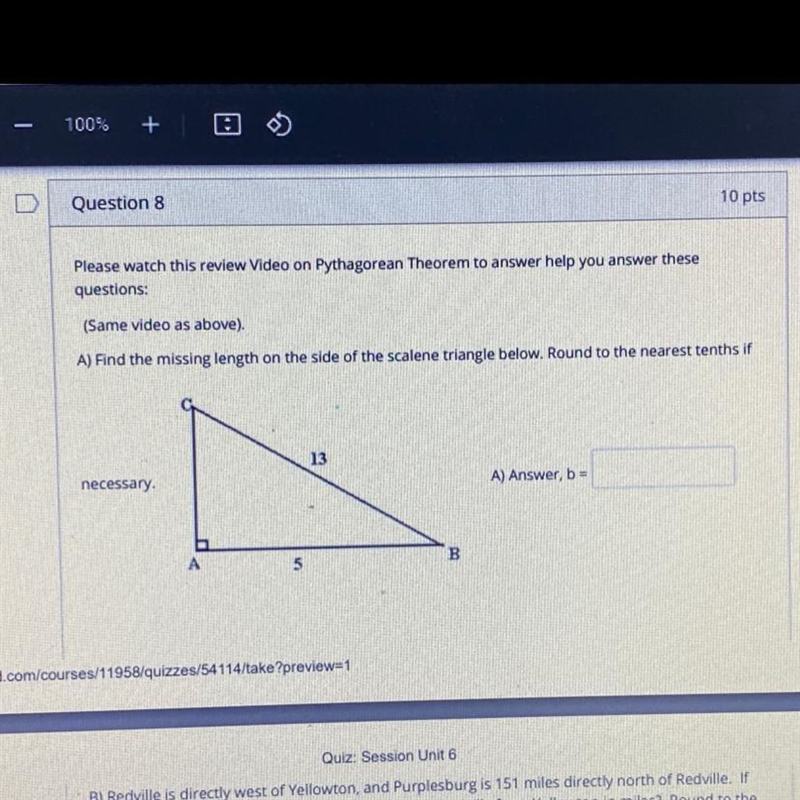 Find the missing length on the side of the scalene triangle below.-example-1