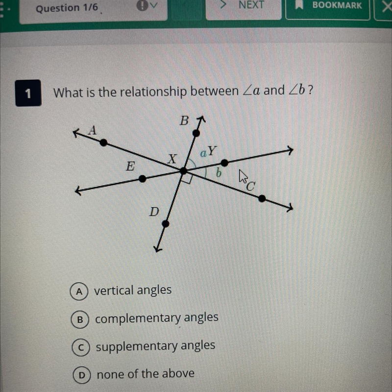 1 What is the relationship between Za and Zb? A vertical agjes B complementary andjes-example-1