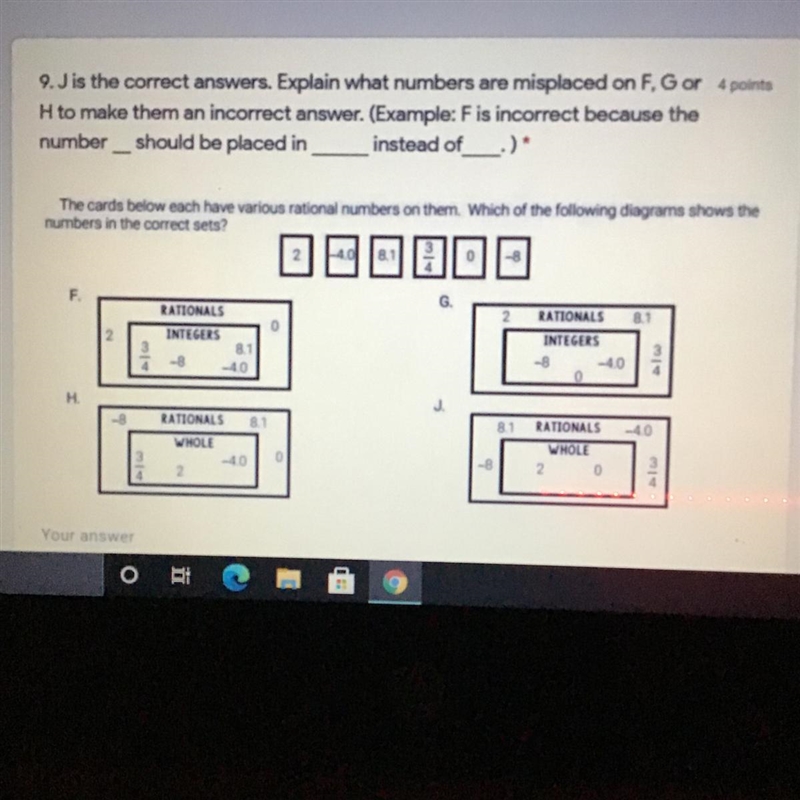 Which of the following diagrams shows the numbers in the correct sets?-example-1