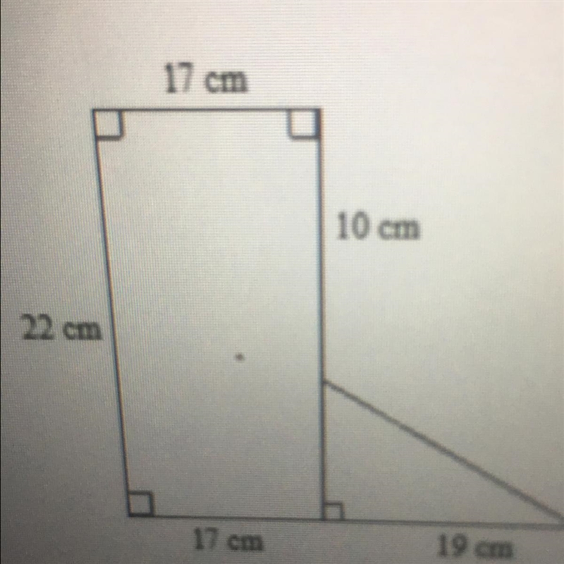 Calculate the area of the composite figure, which is not drawn to scale.-example-1