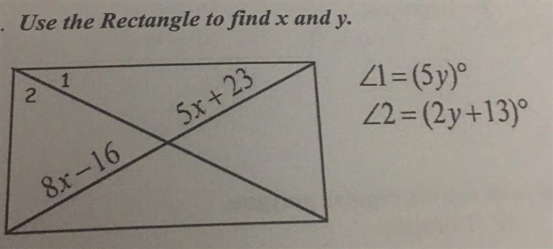 Use the rectangle to find x and y-example-1