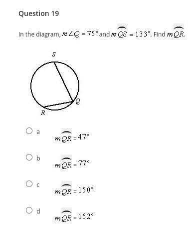 In the diagram find angle mQR-example-1