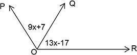 (HELP ASAP)In the figure, if OQ is the angle bisector of ∠POR, find m∠POQ.-example-1