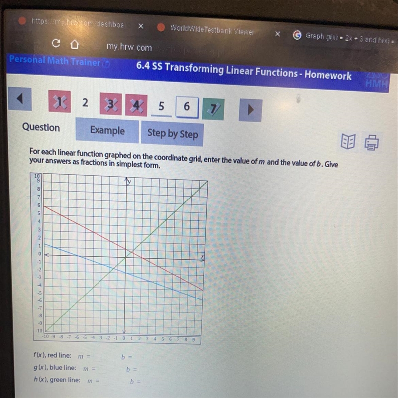 What are the simplest forms for red, blue, and green line-example-1