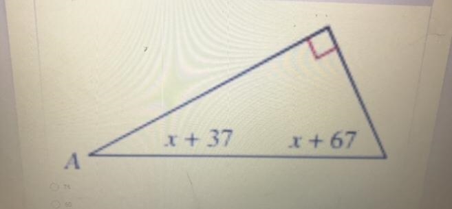 Find the measure for angle A. A. 75 B. 60 C. 30 D. 38-example-1