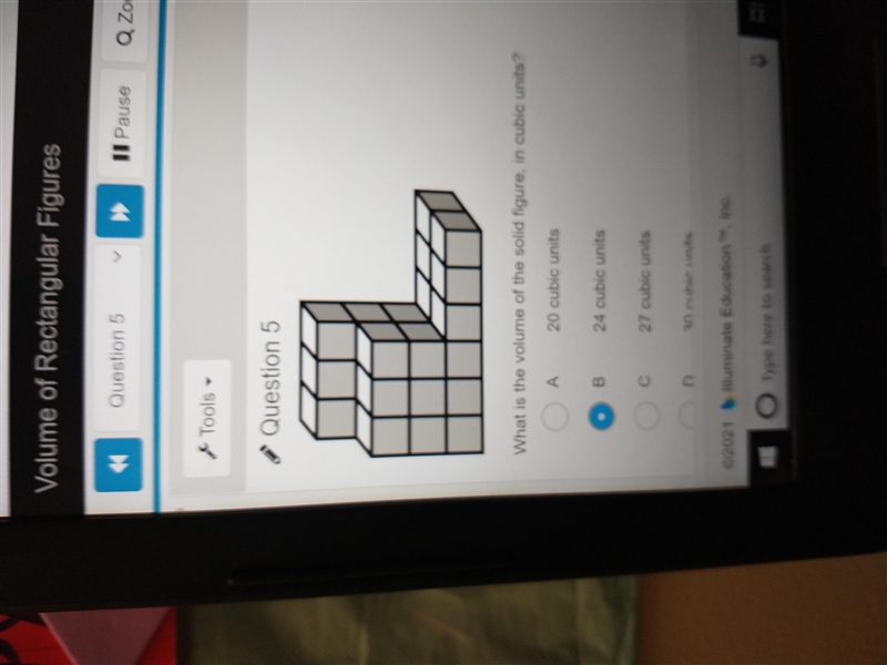 What is the volume of the solid figure in cubic units?-example-1