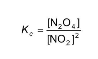 For the current reaction, 2NO2 ↔ N2O4, we have: Kc = ([N_(2) O_(4)])/([NO_(2)]^(2) ) Concentration-example-1