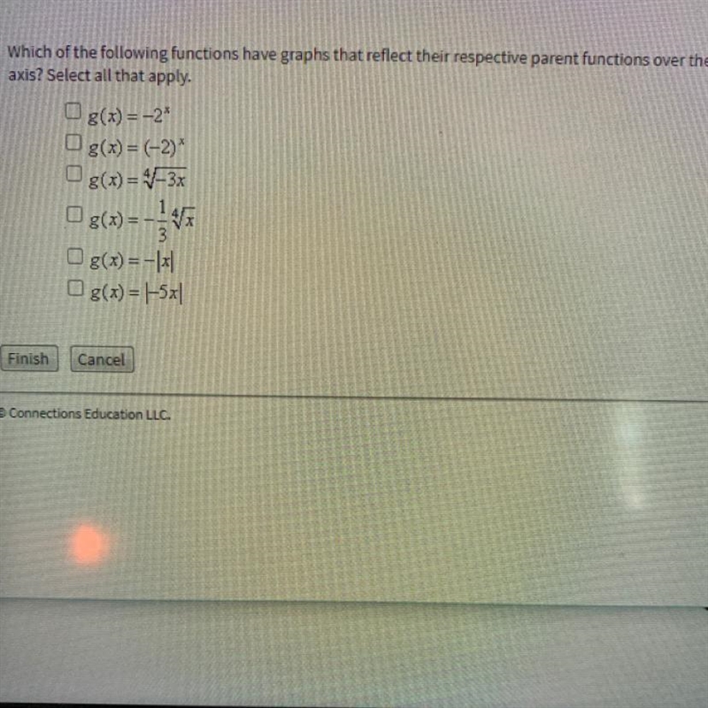 Which of the following functions have graphs that reflect their respective parent-example-1