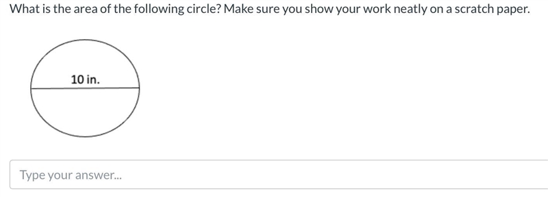 What is the area of the following circle?-example-1