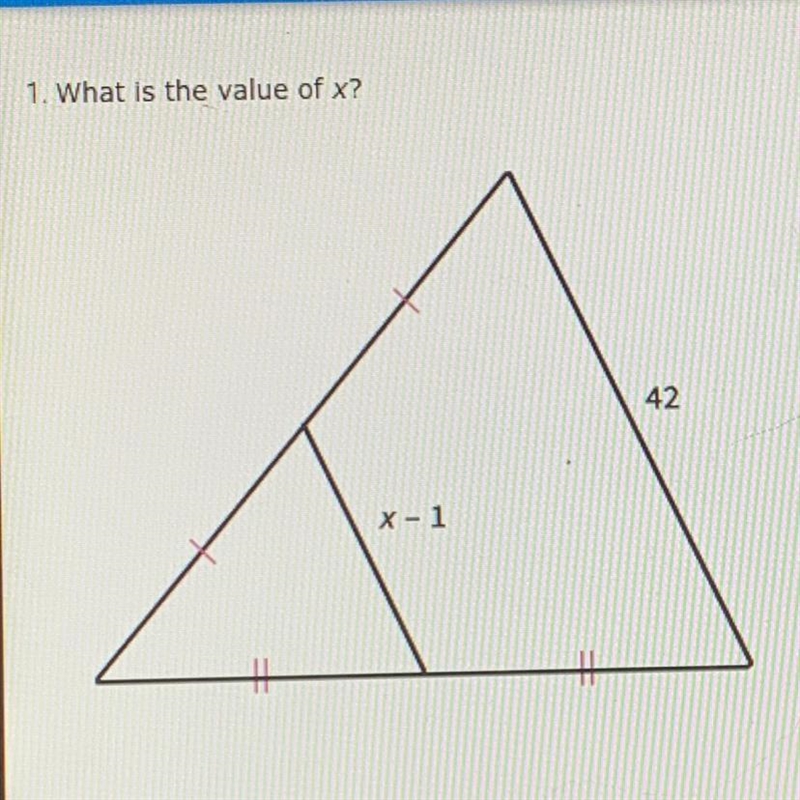 1. What is the value of x? A. 21 B. 41 C. 22 D. 20-example-1