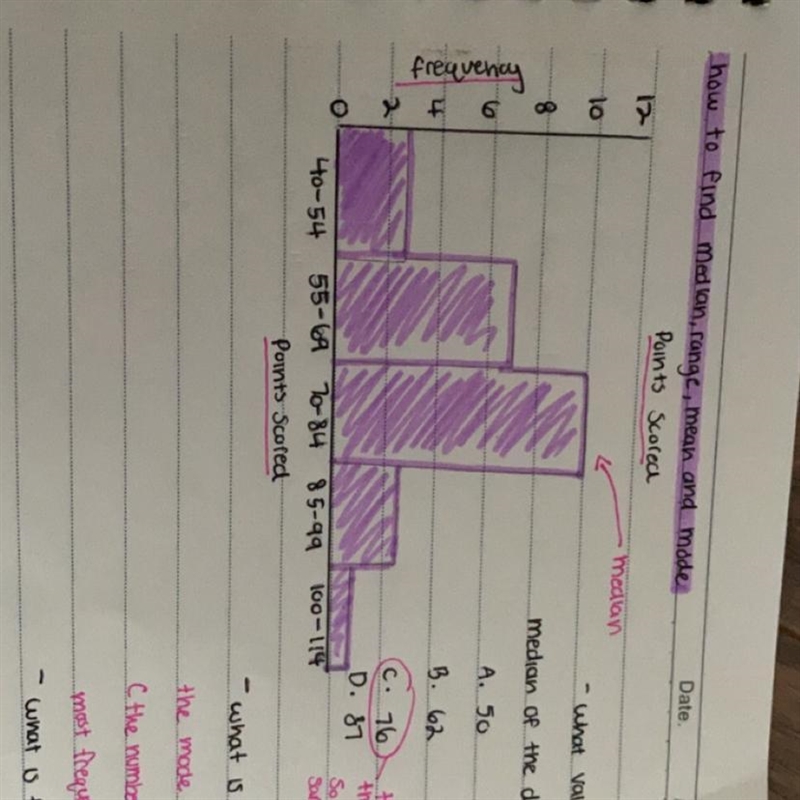 PLEASE HELP! How do you find the mean or the range of a histogram?-example-1