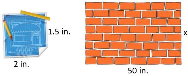 A blueprint is used to design the wall of a building. 2 inches on the blueprint represents-example-1