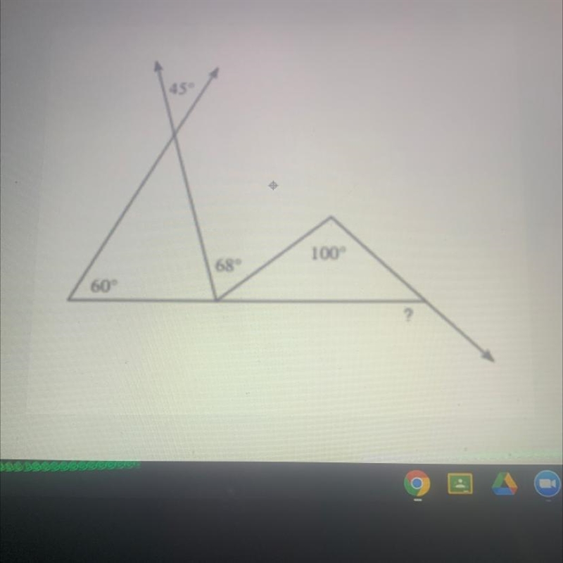 I need to find the missing exterior angle-example-1