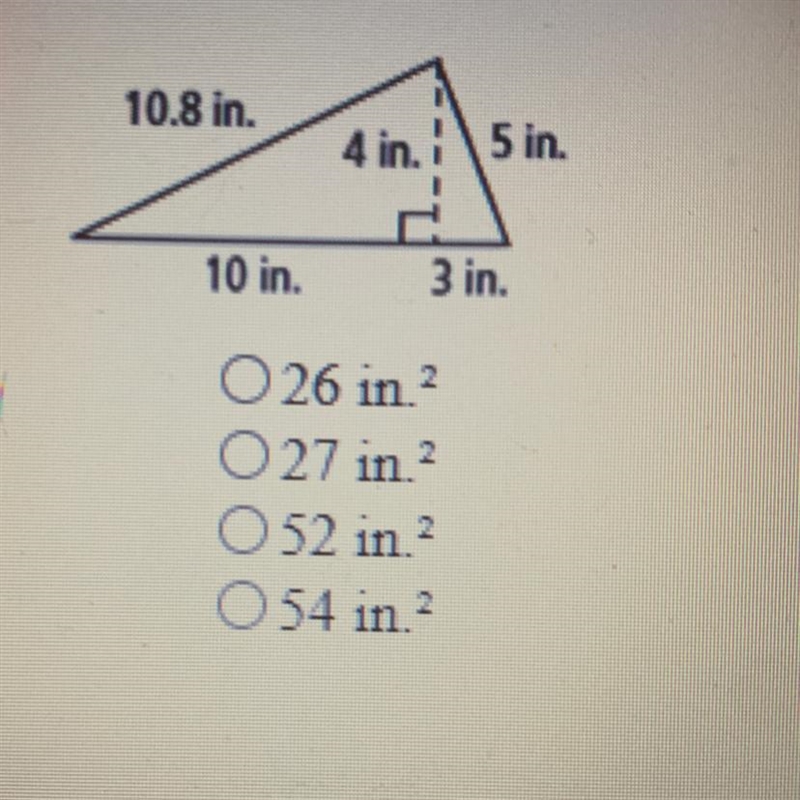 What is the area of the figure below?-example-1