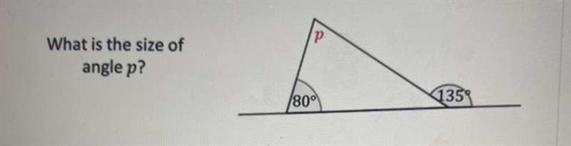 What is the size of angle p ?-example-1