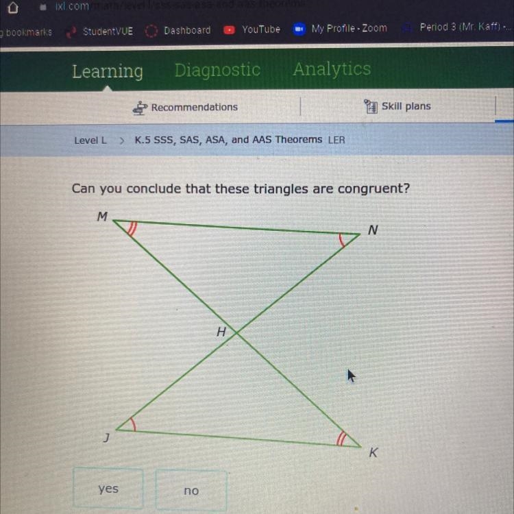 Can you conclude that these triangles are congruent? Yes or no-example-1