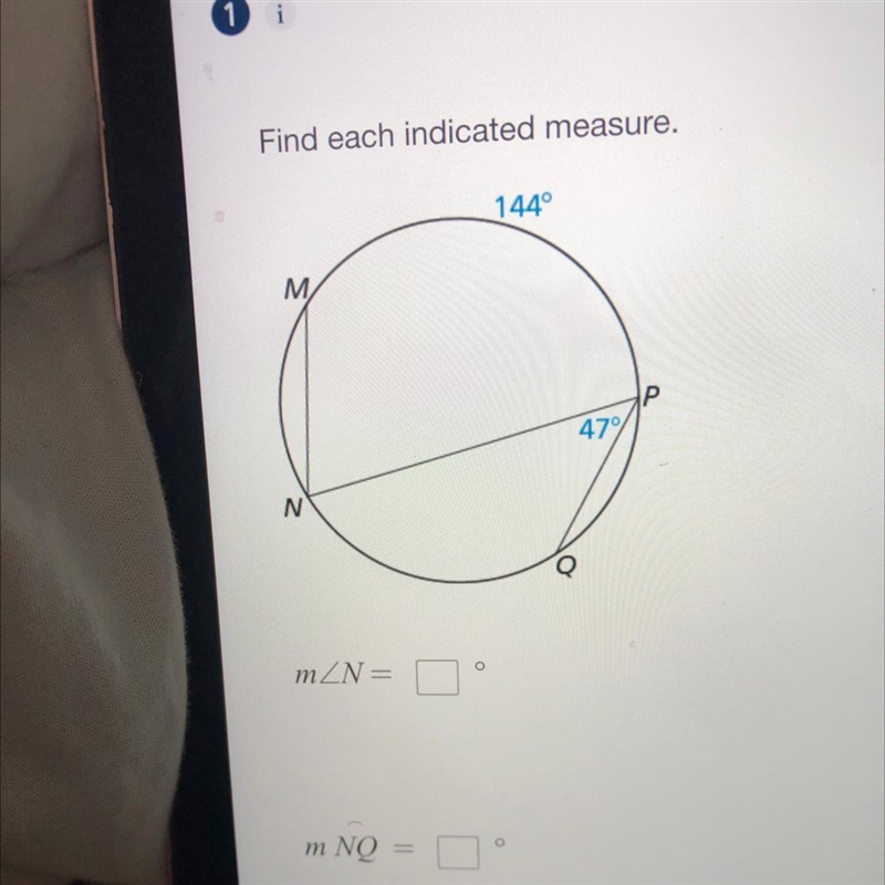 Find each indicated measure and show steps please-example-1