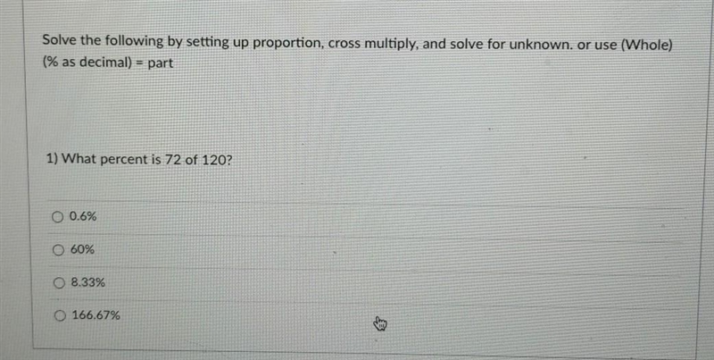 Solve the following setting up proportion, cross multiply, and solve for unknown or-example-1