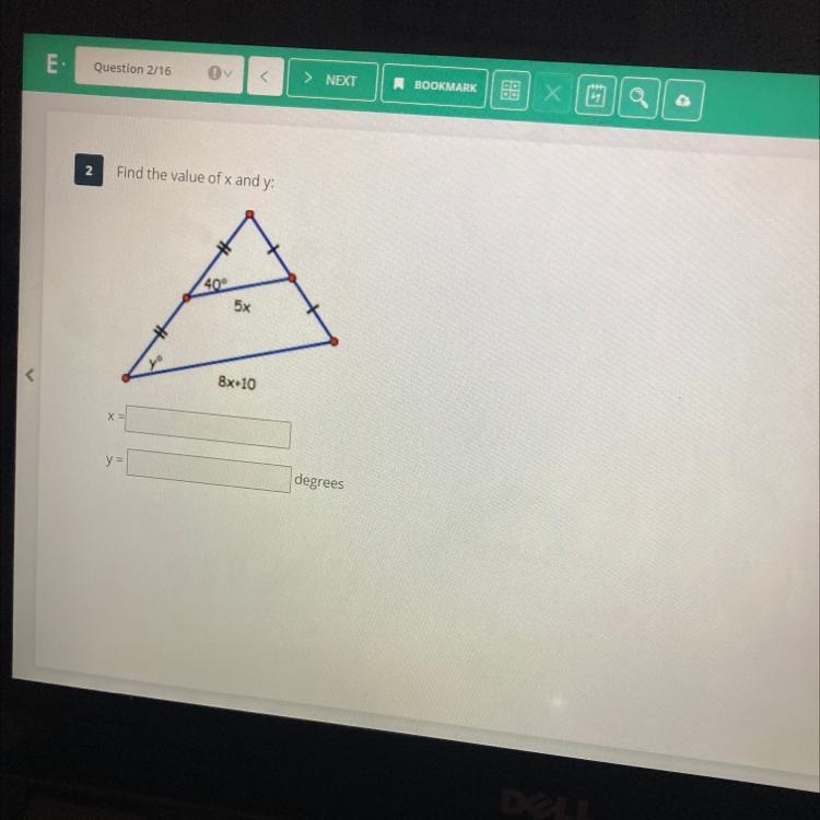 Find the value of x and y:-example-1