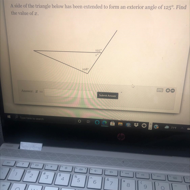 Please FIND THE VALUE OF x.-example-1