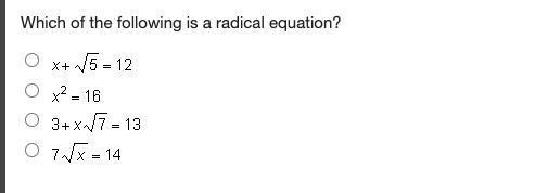 Which of the following is a radical equation-example-1