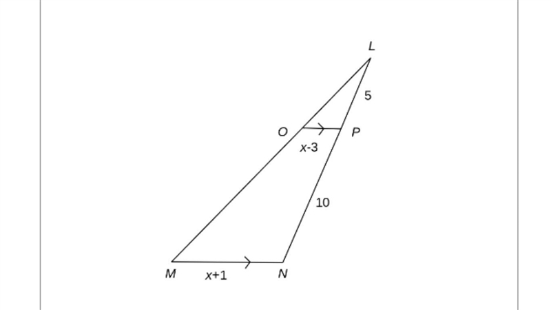 Identify the correct explanation for why the triangles are similar. Then find OP and-example-1