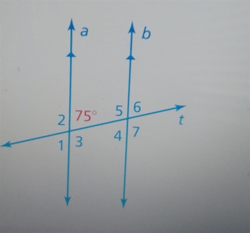 What is the measure of angle 1 A.15 degrees B. 25 degrees C. 75 degrees E. 105 degrees-example-1