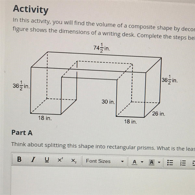 In this activity, you will find the valine of a composite shape by decomposing it-example-1